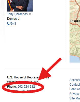 Find your Representative's phone number